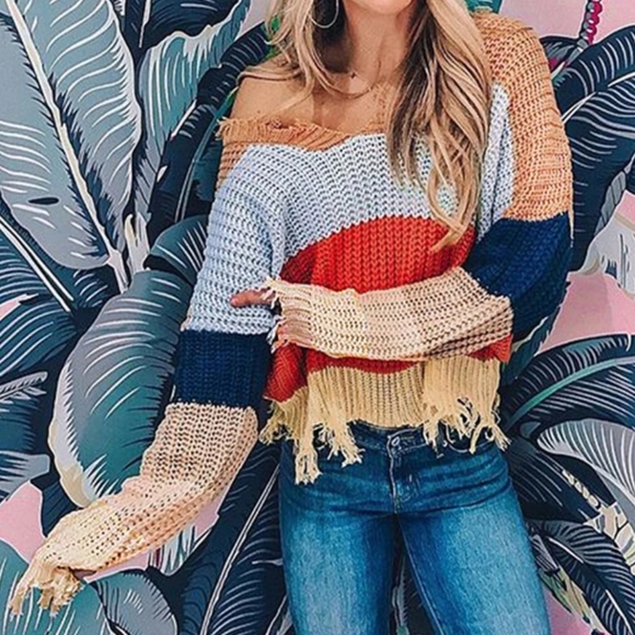 Ragged Point Distressed Sweater - Picture 3 of 7